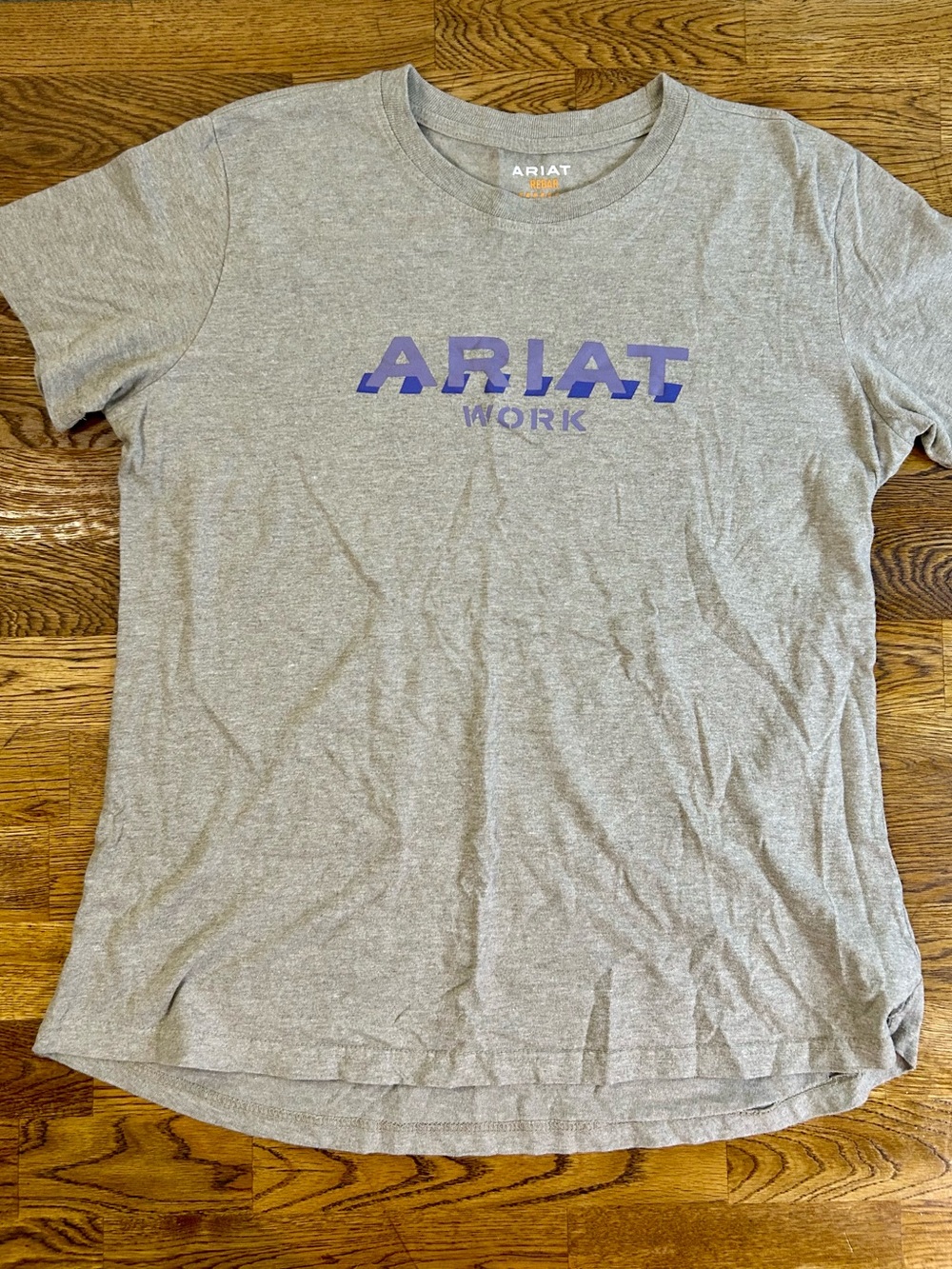 Ariat Rebar Work Logo Graphic T-Shirt Gray Purple